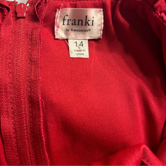 Franki by Francesca’s Girl’s Ruffle Tiered Sleeveless Romper in Red, Size 14 - Picture 8 of 10